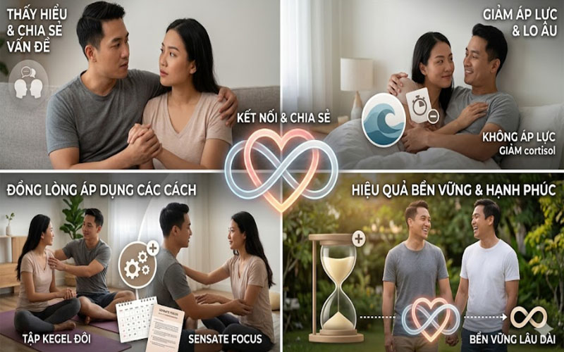 Sự kết nối tâm lý và chia sẻ giữa đôi bên giúp việc áp dụng các cách quan hệ lâu ra trở nên hiệu quả hơn