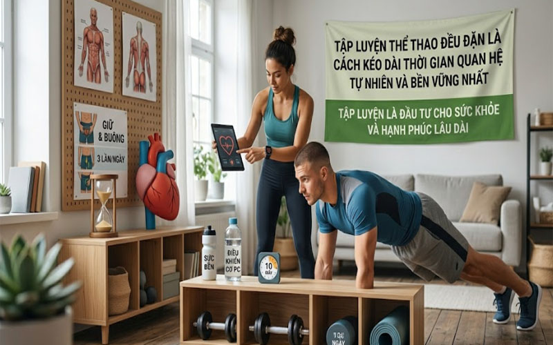 Tập luyện thể thao đều đặn cách kéo dài thời gian quan hệ tự nhiên bền vững nhất